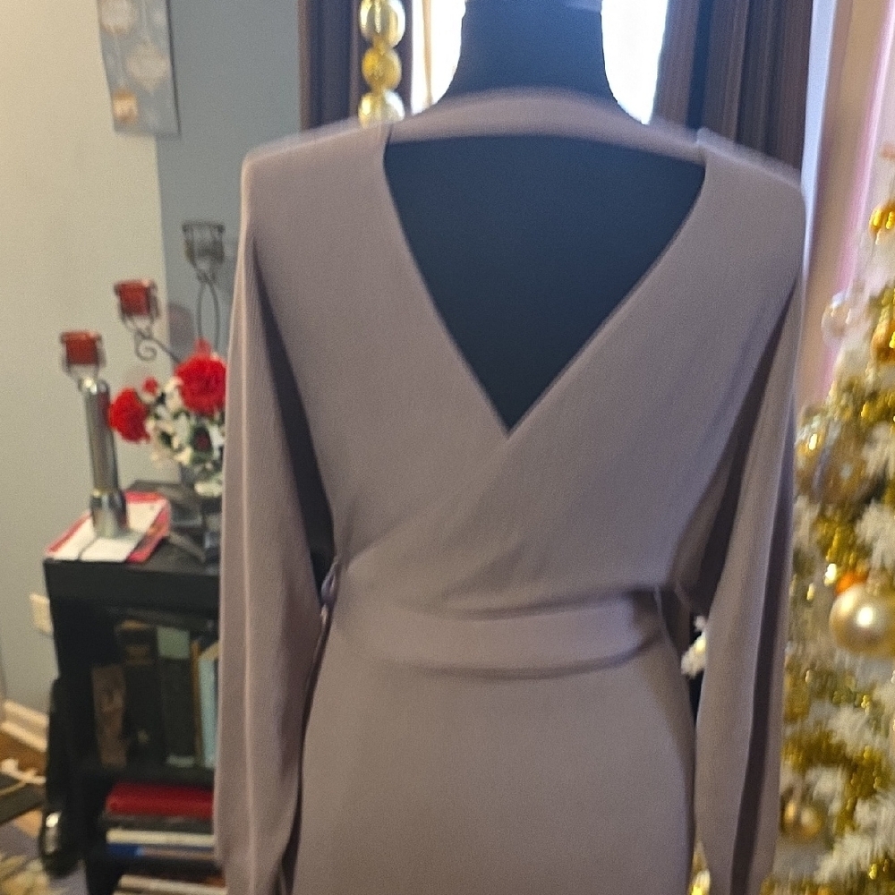 HALARA Taupe Wrap Knit Dress - Picture 10 of 16